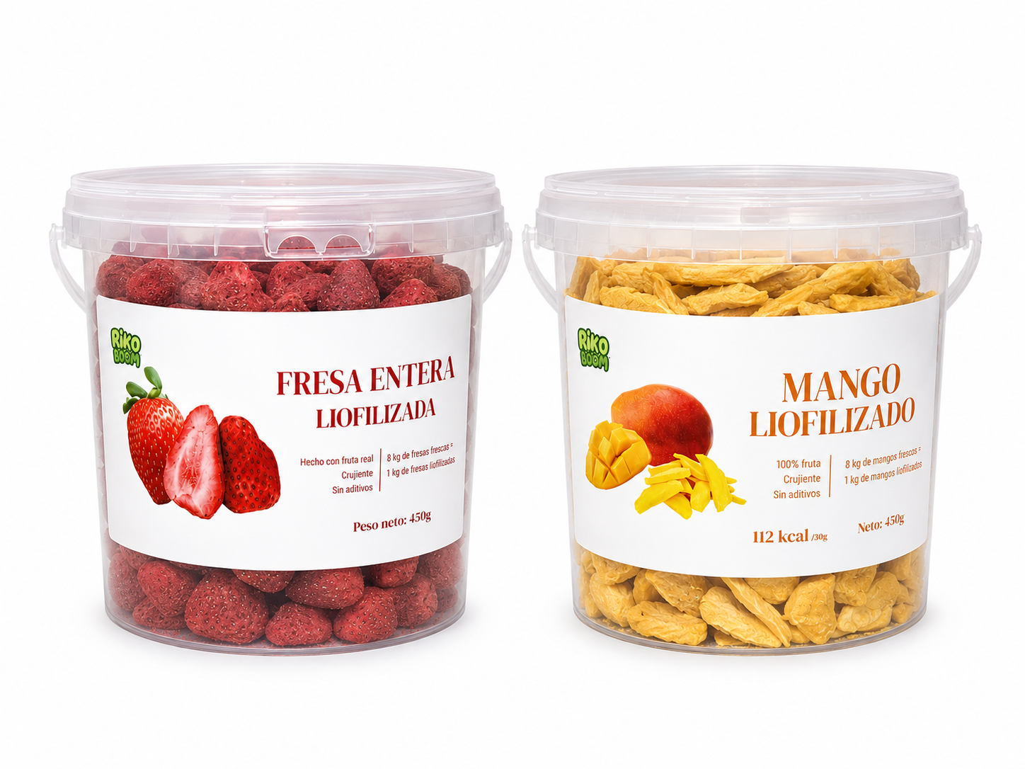 Pack Duo de Fruta Liofilizada – Fresa y Mango (450 g + 450 g)