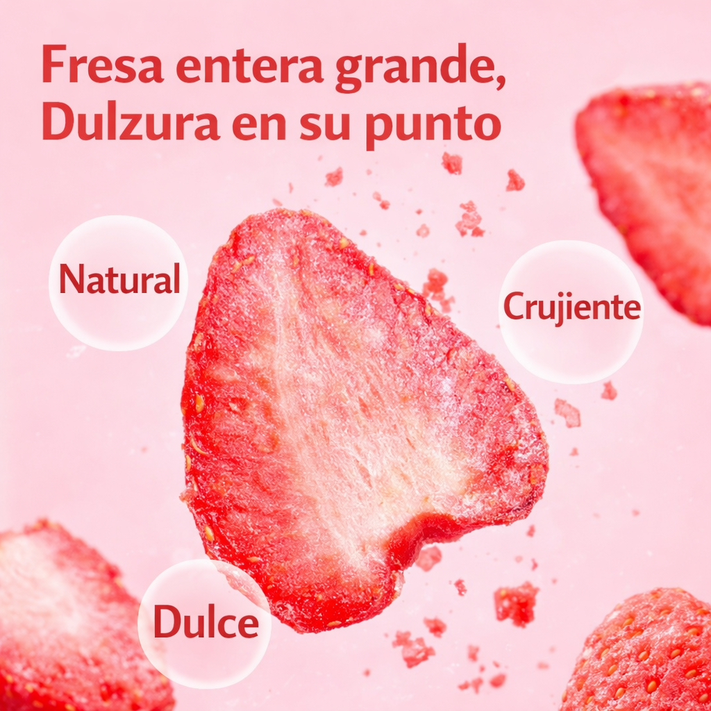 Fresa Entera Liofilizada Crujiente